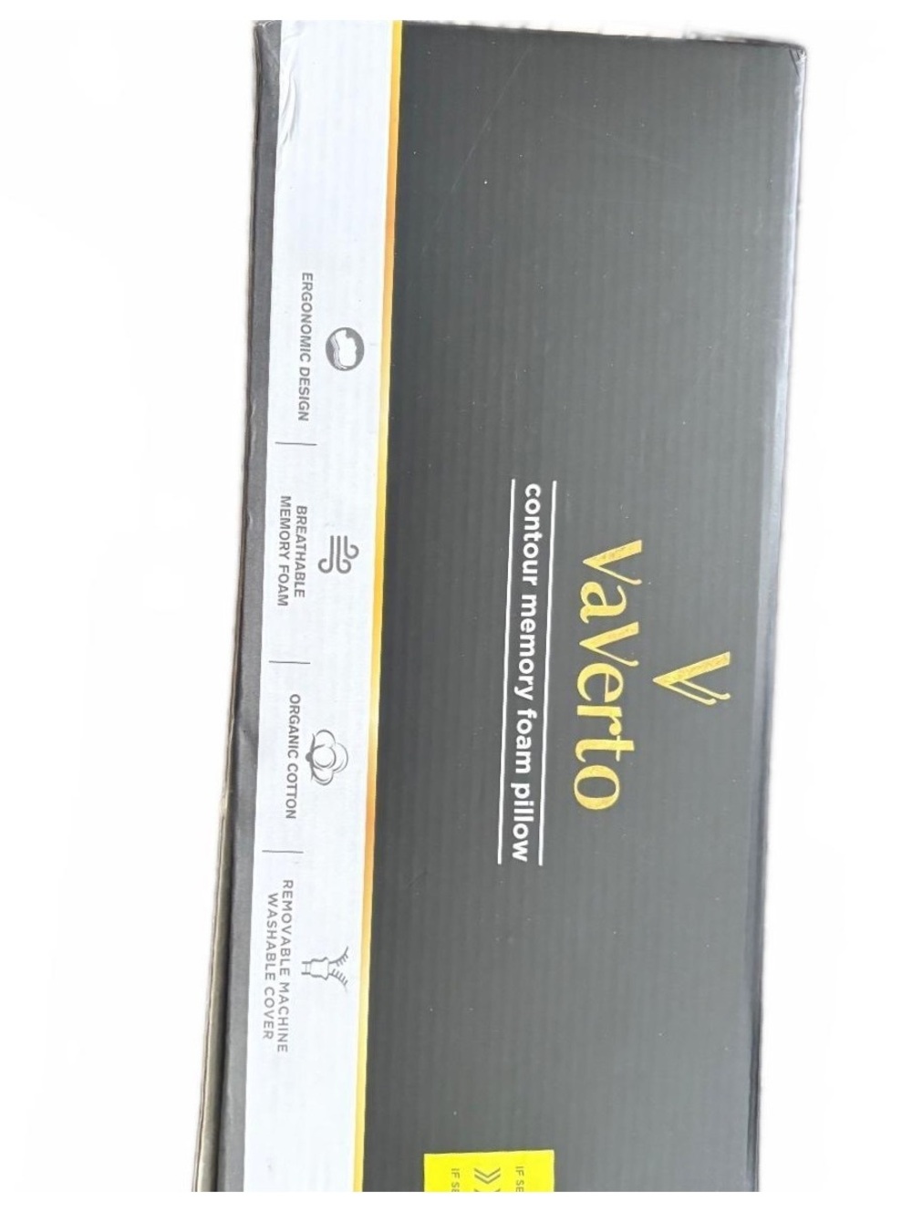 VaVerto Contour Memory Foam Pillow with Organic Cotton Cover